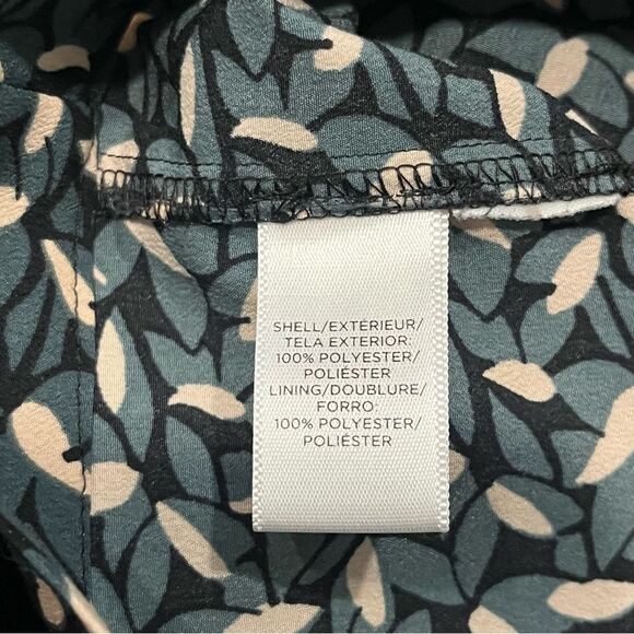 Ann Taylor Loft Green Leaf Print Sleeveless Dress Size Small - Picture 6 of 7